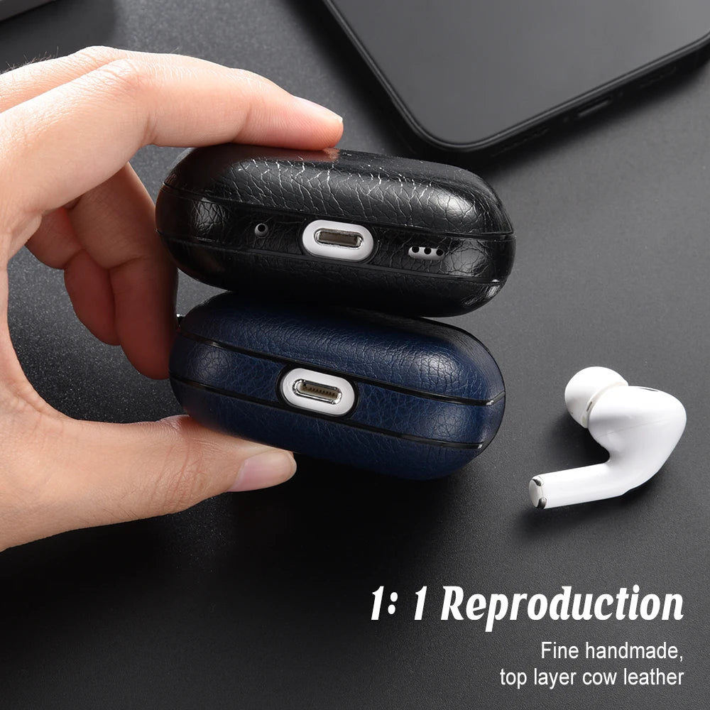 For Airpods Pro 3 Case Leather Business Earphone Case Headset Shell Headphone Cover For Apple AirPod 4 3 Pro 2nd Gen USB C Funda