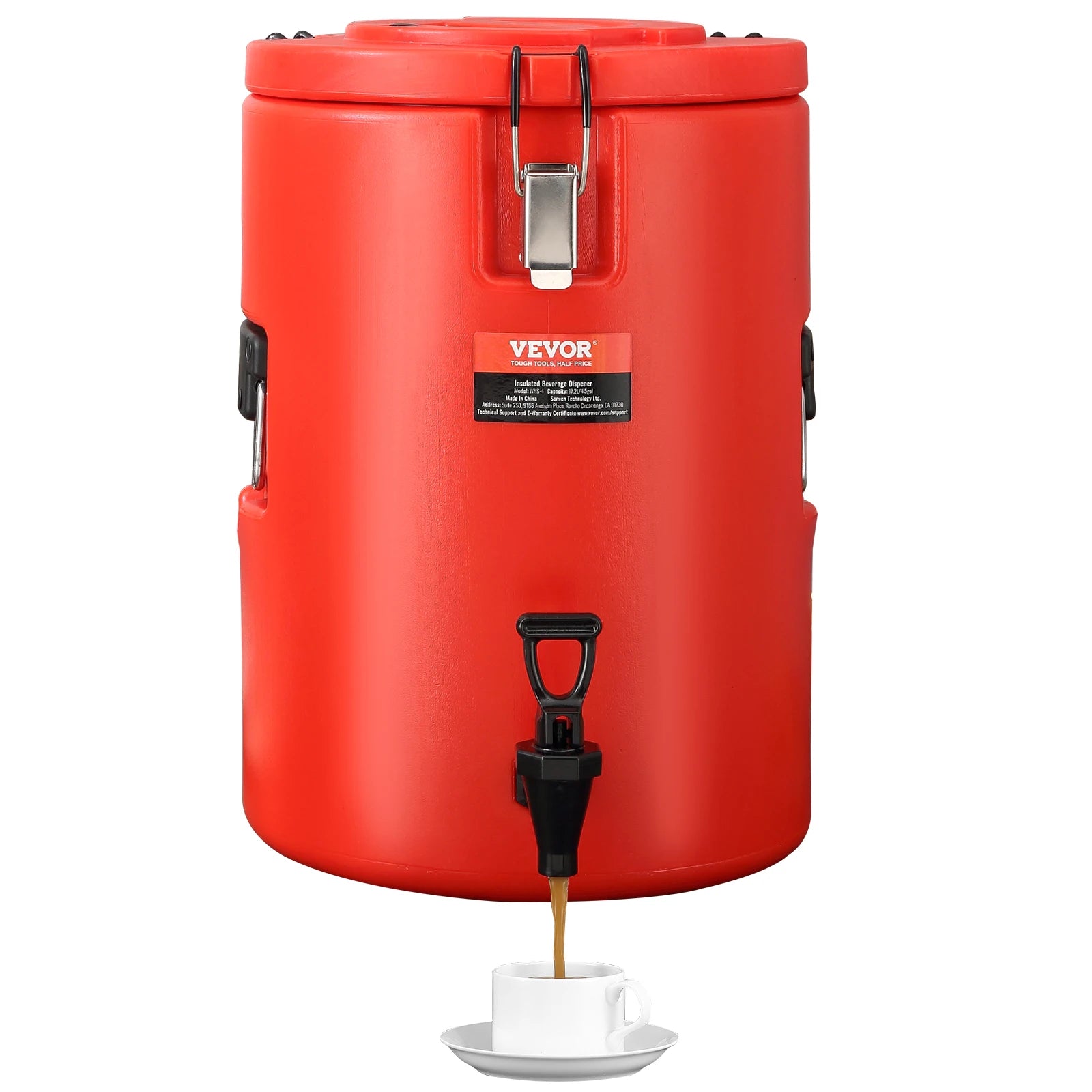 SucceBuy  Stainless Steel Insulated Beverage Dispenser 2 Gallon 7.6 Liter Thermal Hot and Cold Drink Server Dispenser Main image