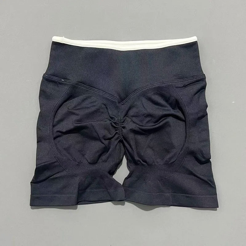Women's Sports Shorts Gym High Waist Scrunch Seamless Yoga Leggings Cycling Shorts Workout Running Fitness Pants