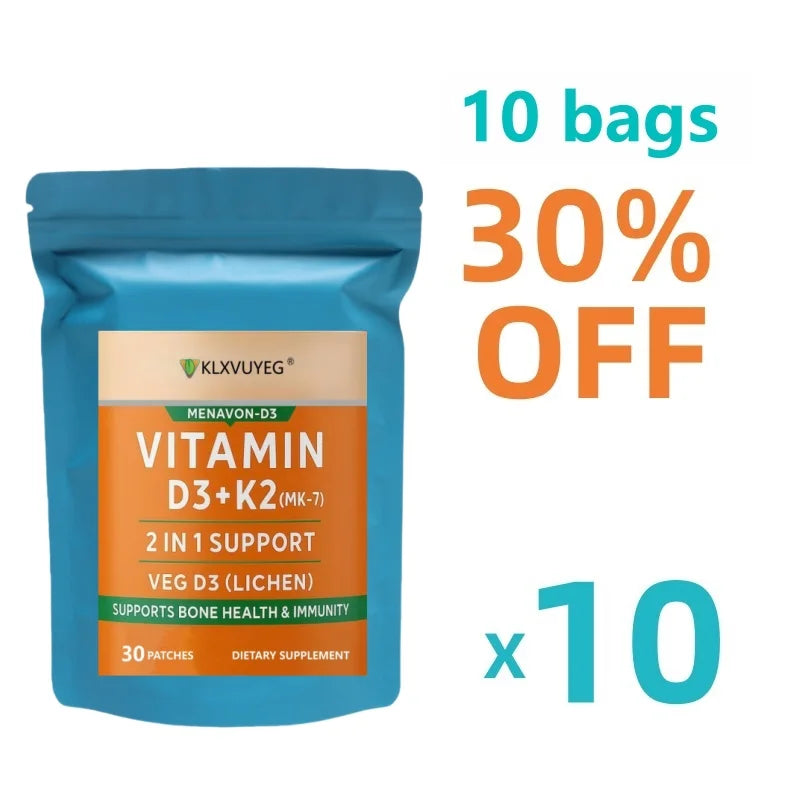 Vitamin D3 K2 | Vitamin K2 MK7 Patch for Bone & Heart Health | Vitamin D for women & men | vitamin k2 and d3 supplements