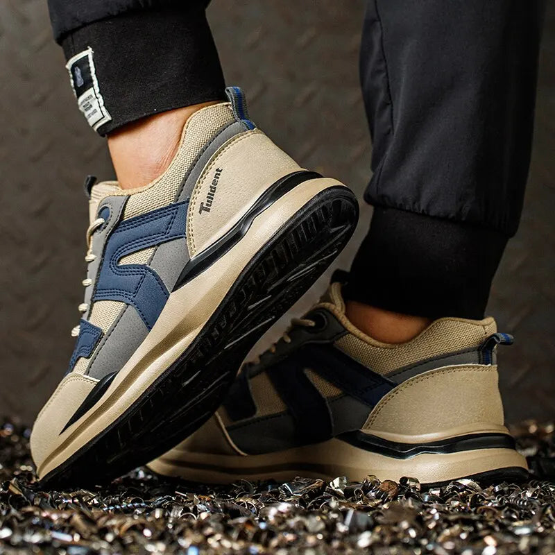 Safety Shoes Men With Steel Toe Cap Anti-smash Men Work Shoes Sneakers Light Puncture-Proof Indestructible Shoes Dropshipping