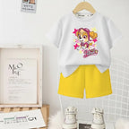 PAW Patrol Printed Summer Girls Casual Outfits Children's Shorts Sets Kids T Shirt and Shorts Two Piece Set Outdoor Sportwear
