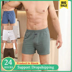 Men's Aro Pants Underwear 100% Pure Cotton Home Sleeping Pants Loose Breathable Men's High Waisted Four Corner Boxers Shorts