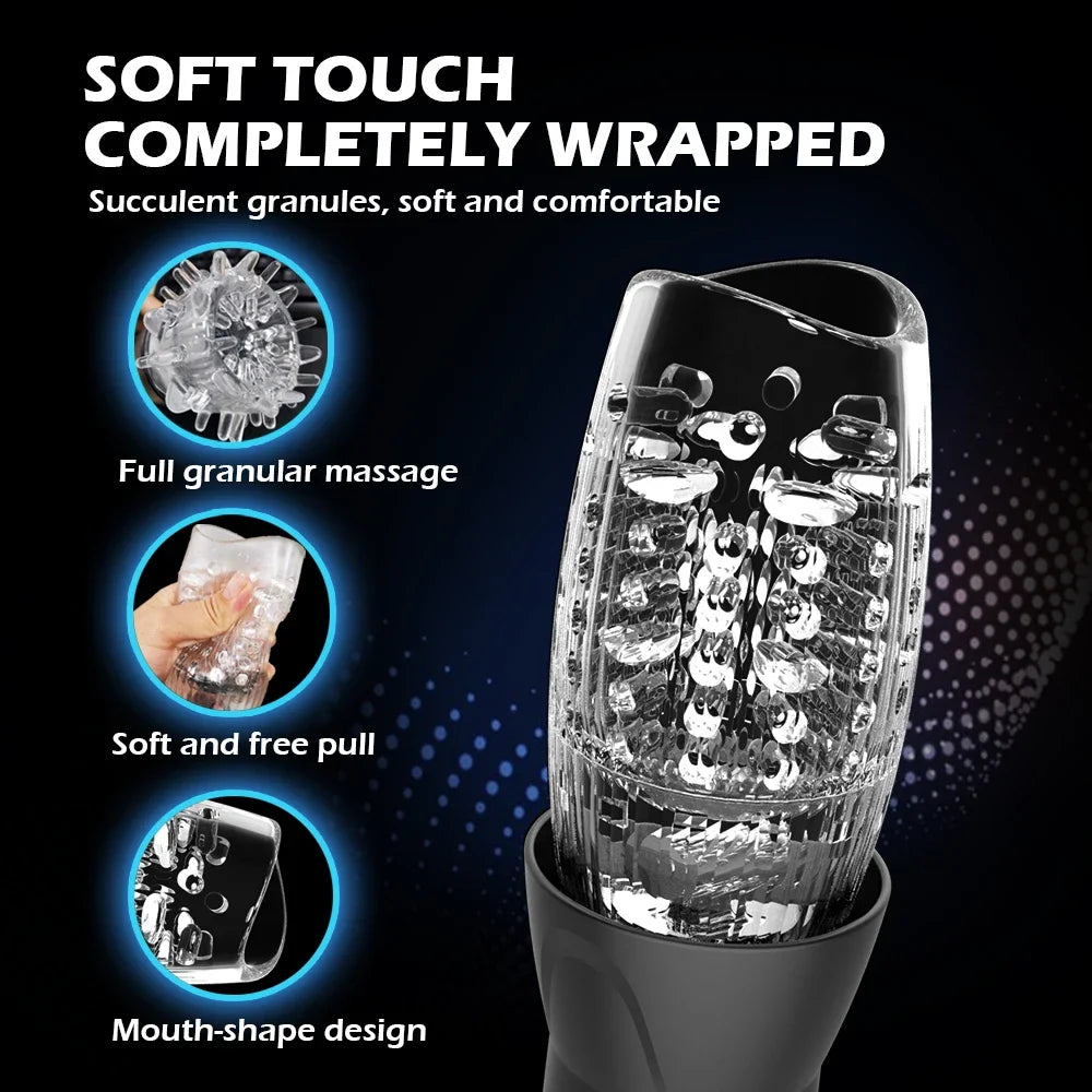 Telescopic Rotation Male Masturbator Cup Vagina 7 Thrusting Masturbation Cup Sex Toys for Men Automatic Piston Mastubator