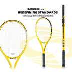BaboBee 100% Full Carbon Fibre Premium Professional Tennis Racket Free Bag & Overgrip, 55-65lbs Threaded, Ultra-light 265±5g