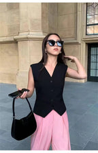 Spring Summer Korean Fashion Vest 2025 New Women Short Fashion V-neck Sleeveless Casual Blazer Waistcoat Coats Female Tops