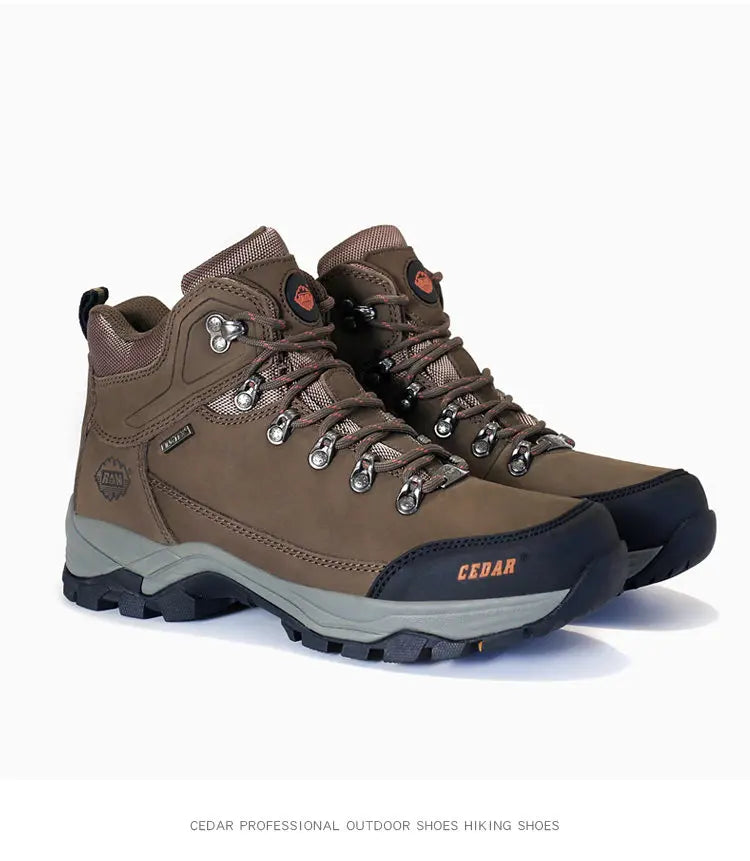 RAN Cow Leather Hiking Boots Men For men Outdoor Sport Walking Sneakers trekking Snow Shoes women Climbing Mountain Hunting boot