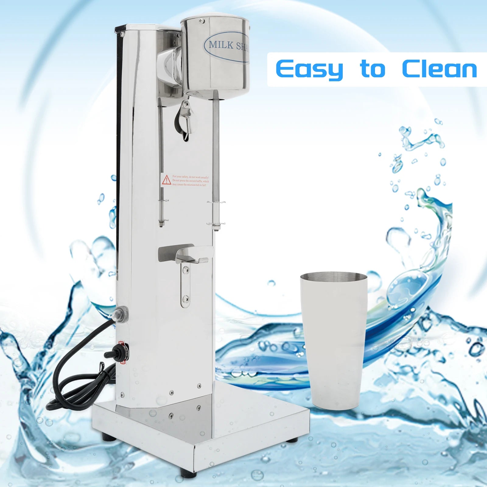 180W 650ML Commercial Milk Shake Machine Stainless Steel Milkshaker Machine 18000rpm Milk Cream Mixer