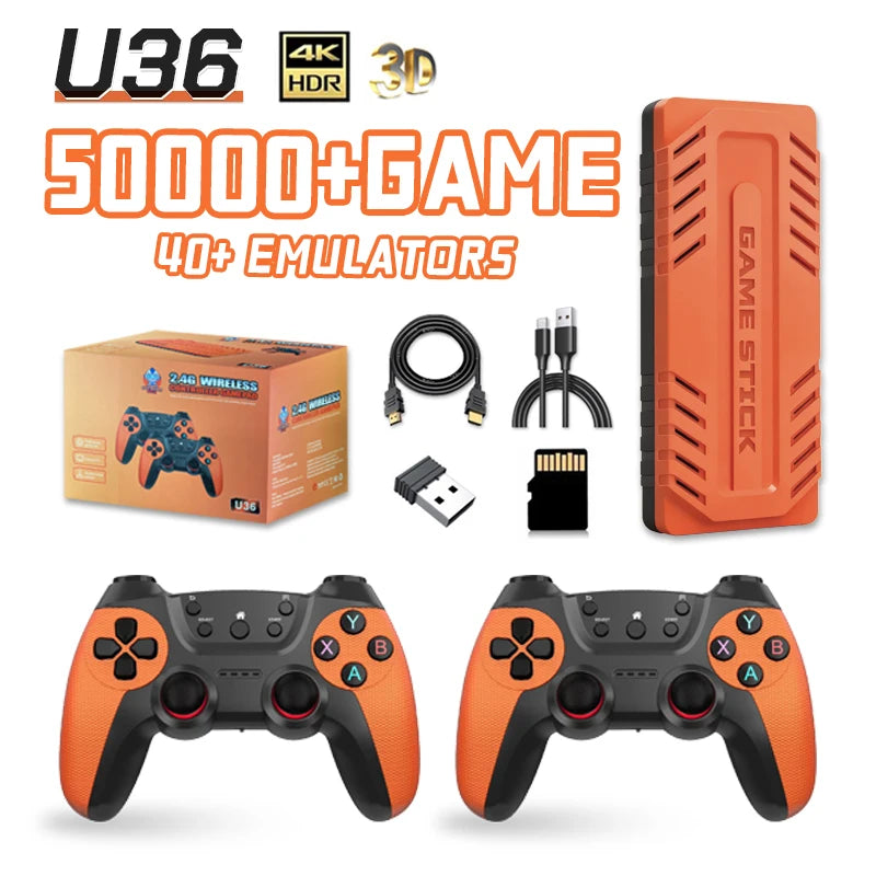 U36 Video Game Joystick, 50,000 Games Installed, 4K HD Retro Gaming Console, 3D, 40+ Emulators, PSP, PS1, Gift for Boys Main image