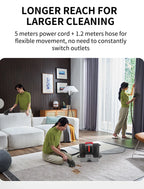 Handheld Carpet Cleaner ABIR G80,150000PA Wet Dry Vacuum Cleaner for Home Sofa Window Car Pet Upholstery Spot Farbric Cleaner