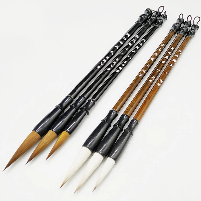6Pcs Chinese Calligraphy Brush Writing Brush for Drawing Painting Brush (Large, Medium, Small Size) Main image