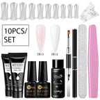 24PCS/Set 20ml Poly Naili Extension Gel  Kit Mini UV Lamp Sealer With Base Top Coat Professional Poly UVNail Gel Kit Starter Kit