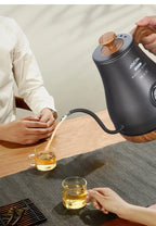 800W Electric Kettle Long Spout Coffee Kettle Tea Pot Hand Brewing Coffee Pot Tea Maker with Temperature Controller 1L