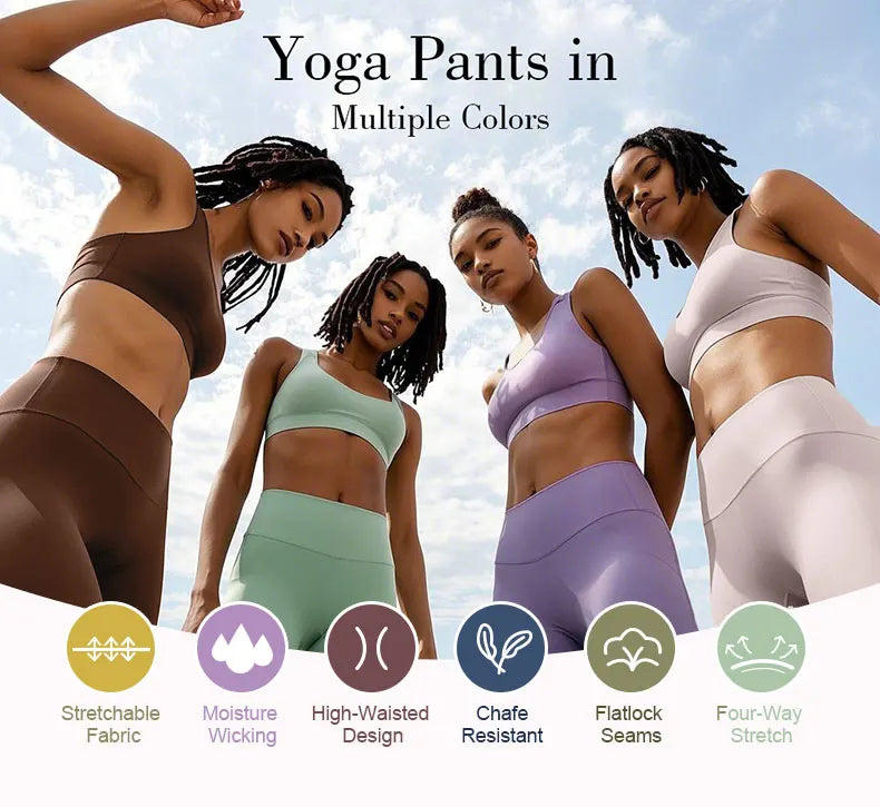 Summer Sale High-Waist Yoga Pants - 4-Way Stretch Quick-Dry Leggings for Running Cycling Gym Workout
