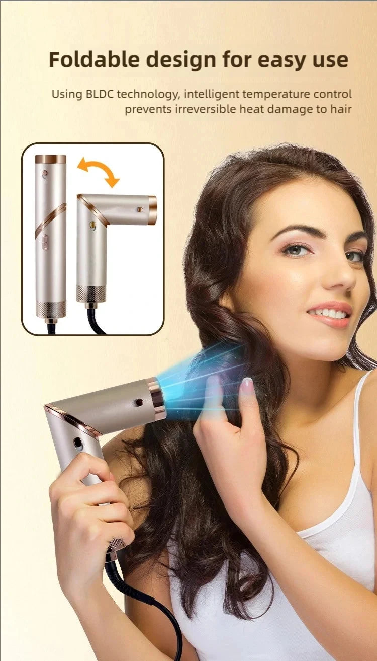 5 in 1 Handle Foldable Hair Dryer Portable Multifunctional Home Hair Dryer Negative Ion Hair Care Curling Iron Personal Styling