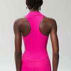 Sleeveless Fitness Yoga Shirt Women Summer Slim Fit V-Neckline Gym Running Top Breathable Quick Dry Sportswear Workout Clothes