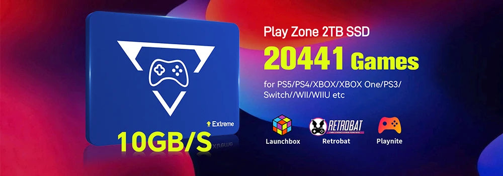 1TB Portable Gaming SSD 3 System in 1 Game Console 80+ Emulators for PS5/PS4/XBOX/XBOX One/PS3/SWITCH with 16191 3D & Retro Game