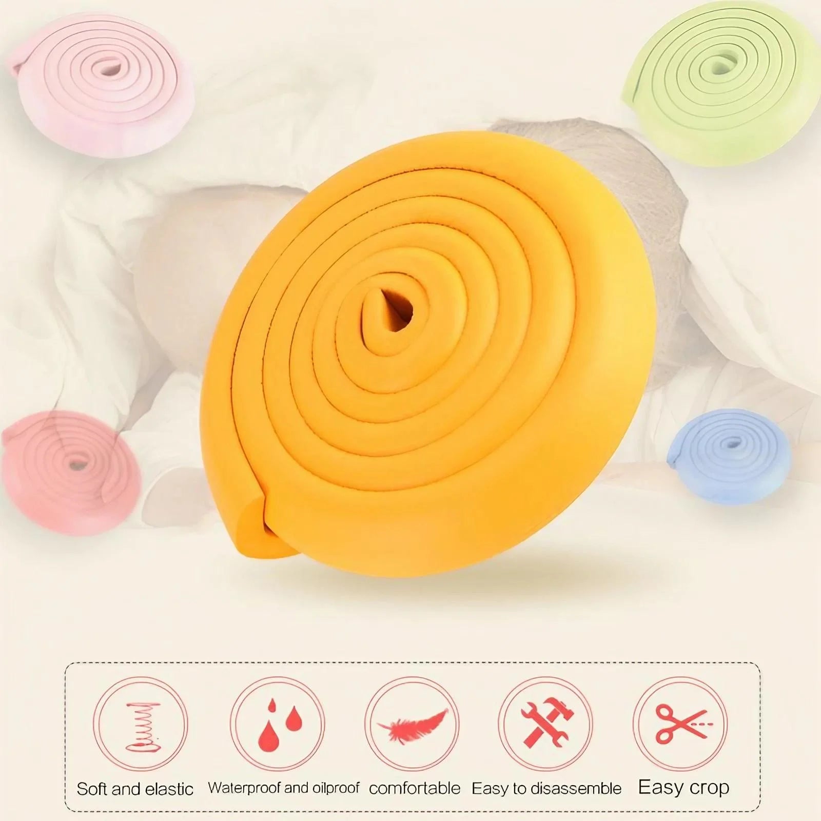 207cm Child Safety Bumper Strip, L-Shaped Thickened Protection, Safeguarding Baby's Well-being