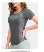 Women Yoga Tops Breathable Sport Fitness Workout Running Yoga Top Quick Dry Short Sleeve Gym T Shirt
