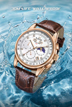 LIGE Retro Elegant Quartz Women's Wristwatches Simple Diamond Dial Fashion Casual Outdoor Date Waterproof Moon Phase Woman Watch