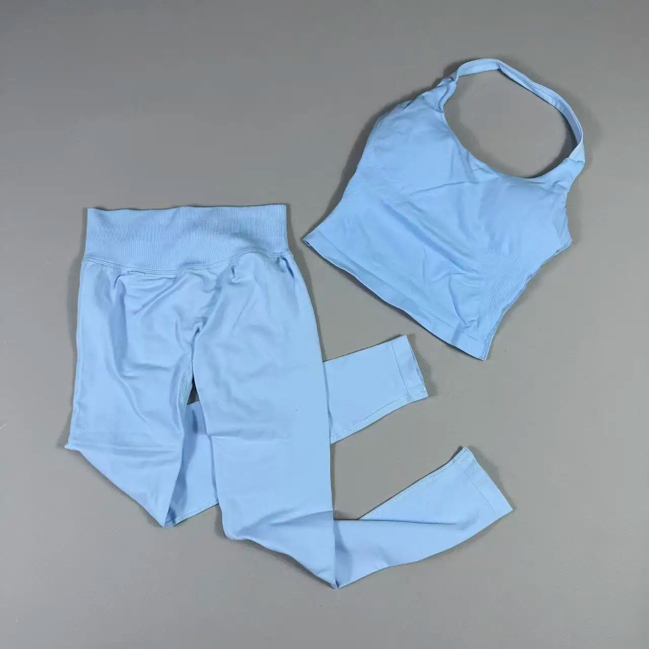 NO LOGO Yoga outfit sports Impact gym set Halter Top and leggings pant sets Backless halterneck High stretch sportswear