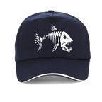 Men Outdoor Fishing Cap Fishing Hat Baseball Golf Hunting Cap with Cartoon Fish Bones snapback hat