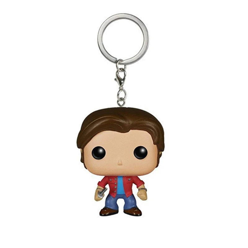 FUNKO POP Supernatural  New Character Castiel with Wing Sam KEYCHAIN Toy Vinyl Figure Collection Pocket  Key Chain Toys
