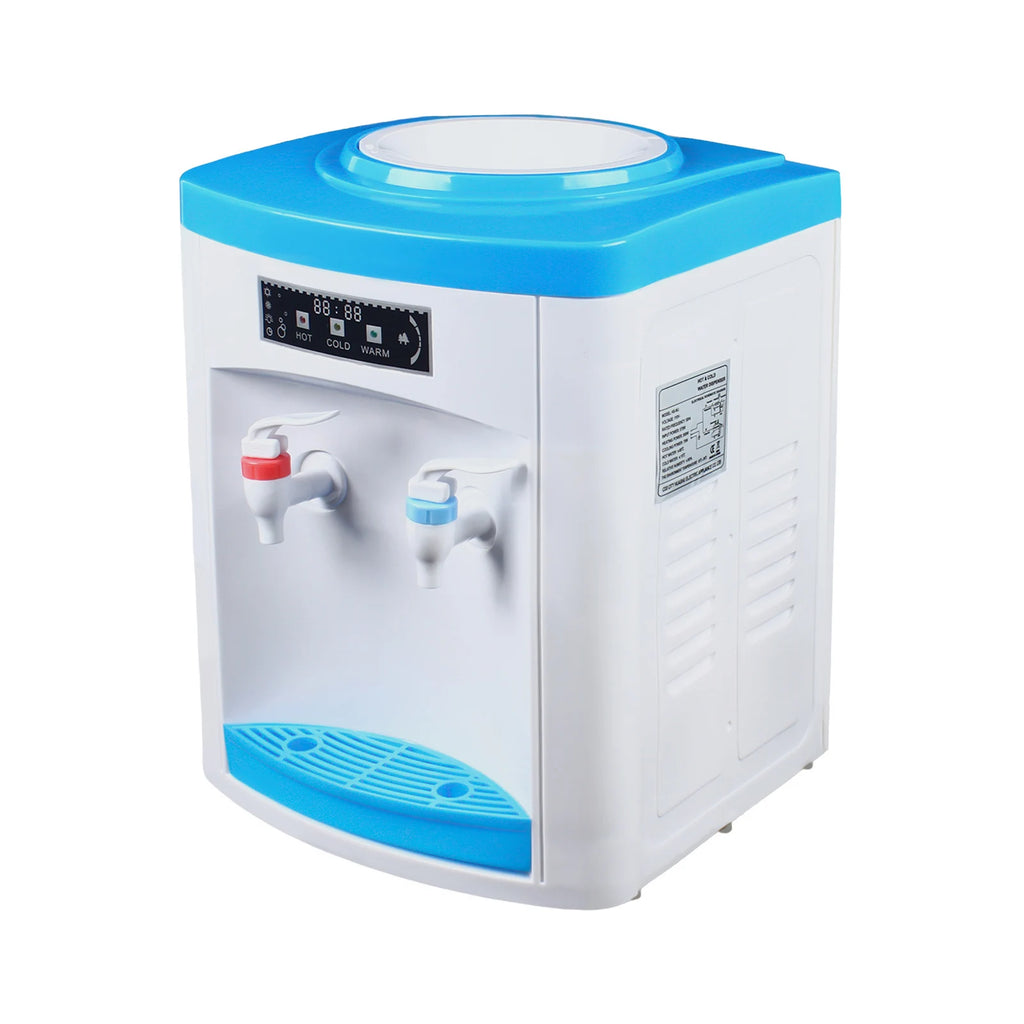 Compact Hot and Cold Water Dispenser, Energy-Saving Desktop Water Cooler Stainless Steel Mini Drinking Station for Office Home