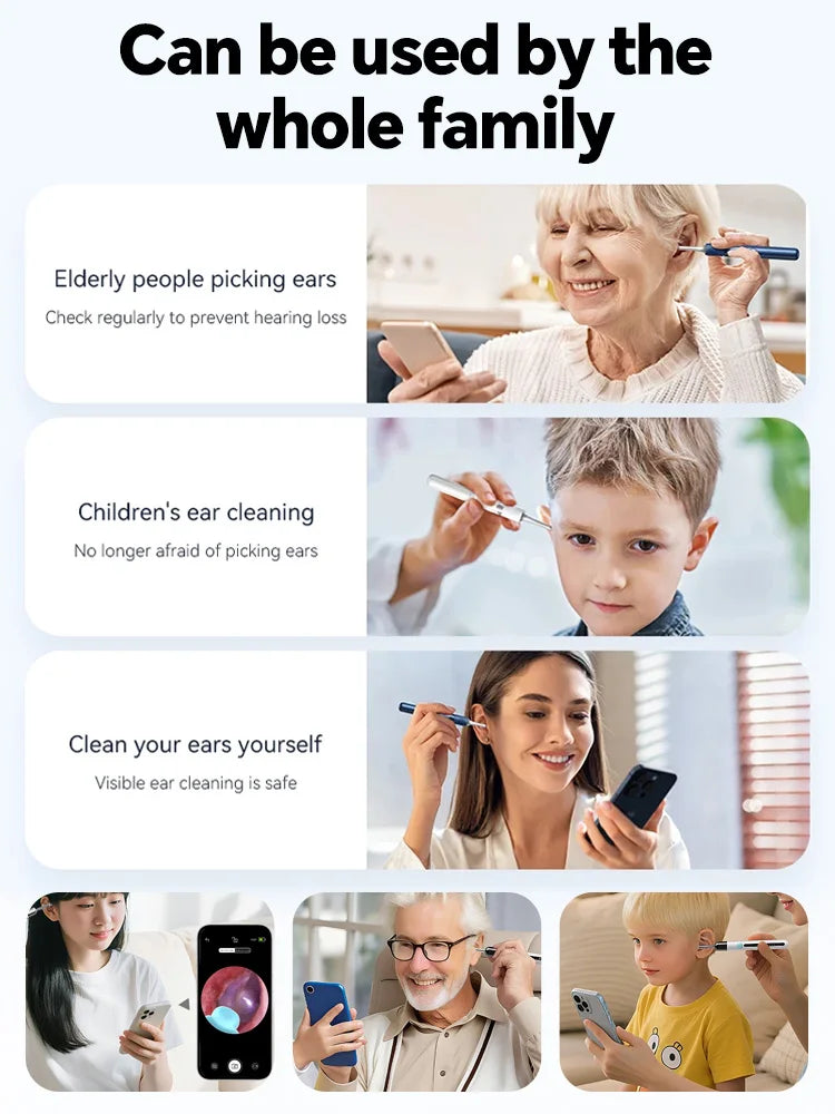2nd Generation,Digital otoscope,Ear Wax Cleaner Camera,endoscope camera,Earwax Removal Endoscope with Camera,Ear Cleaning Tools