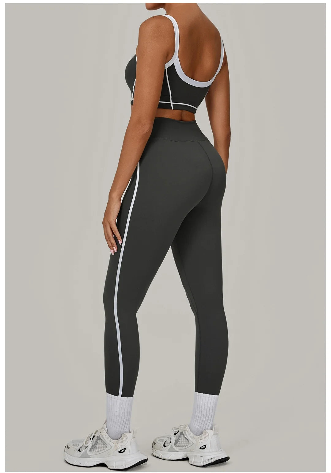 2PCS Women's Yoga Set High Waist Peach Hip Removable Padding Sports Bra Pants Fitness Suit Running Workout Gym Leggings Yoga Set