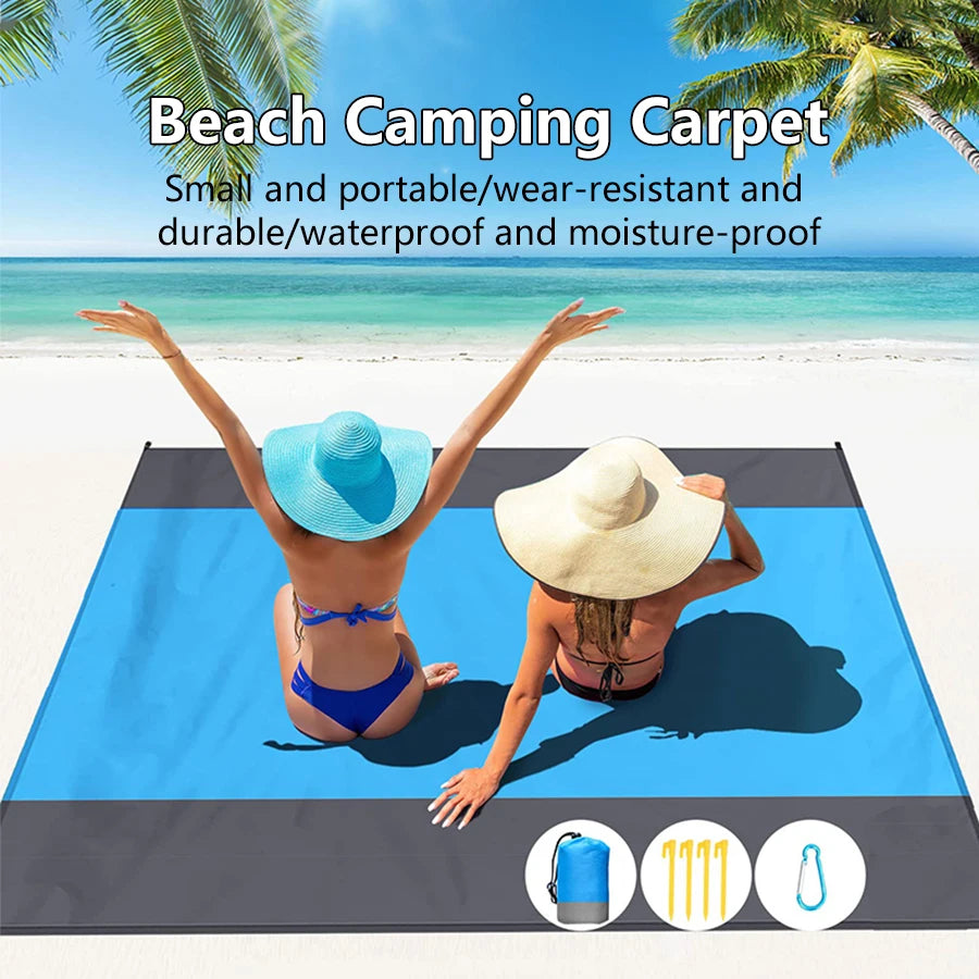 200*210cm Sandproof Beach Blanket Waterproof Beach Mat Portable Lightweight Picnic Blanket Camping Mat For Travel Hiking Sports Secondary image