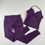 UETEEY Seamless Gym Set Women Tank Tops High Waist Scrunch Yoga Leggings Fitness Clothes Workout Sets Gym Suit Activewear
