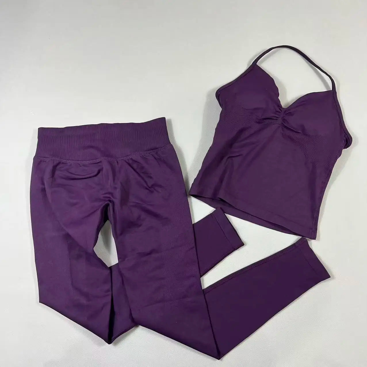 UETEEY Seamless Gym Set Women Tank Tops High Waist Scrunch Yoga Leggings Fitness Clothes Workout Sets Gym Suit Activewear
