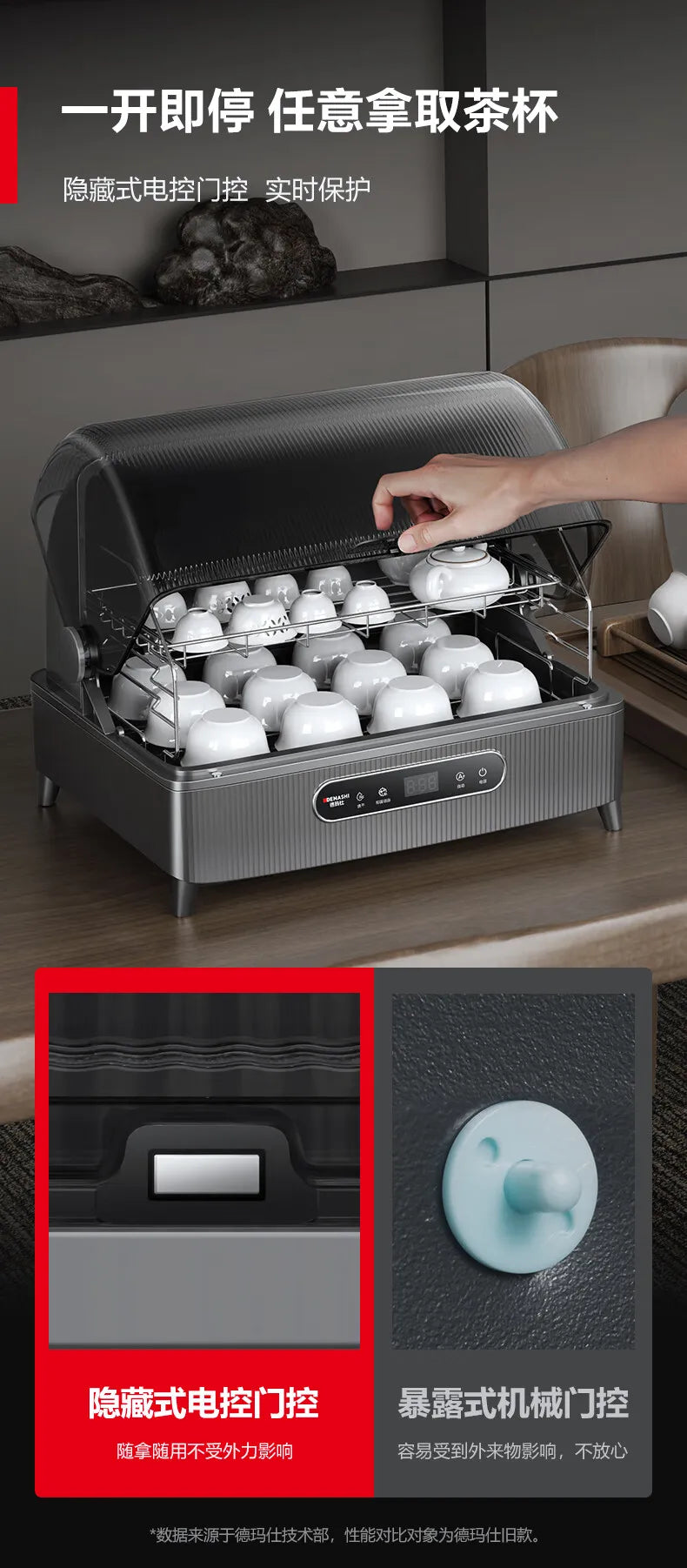 Mini countertop commercial sterilizer, small household countertop high-temperature cup sterilizer sterilizer for dishes flip-top