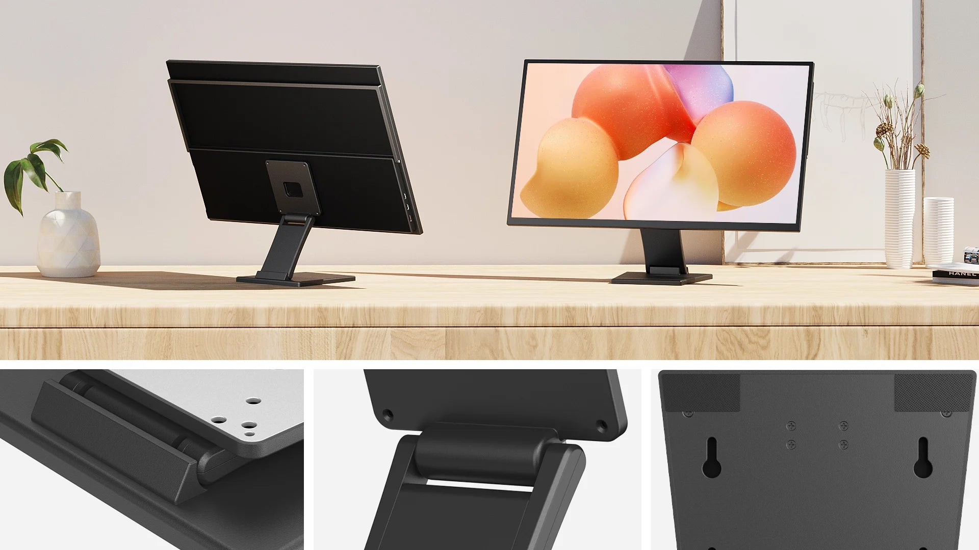 UPERFECT VESA Desktop Monitor Holder 15-22" LCD LED Folding Display Touch Screen Stand Mount Support Metal Bracket Load 6.5kg