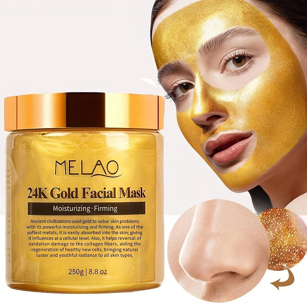 MELAO 24K Gold Face Mask Beauty Facemask Skin Remove France Golden Collagen Facial Moisturizing Masks Main image