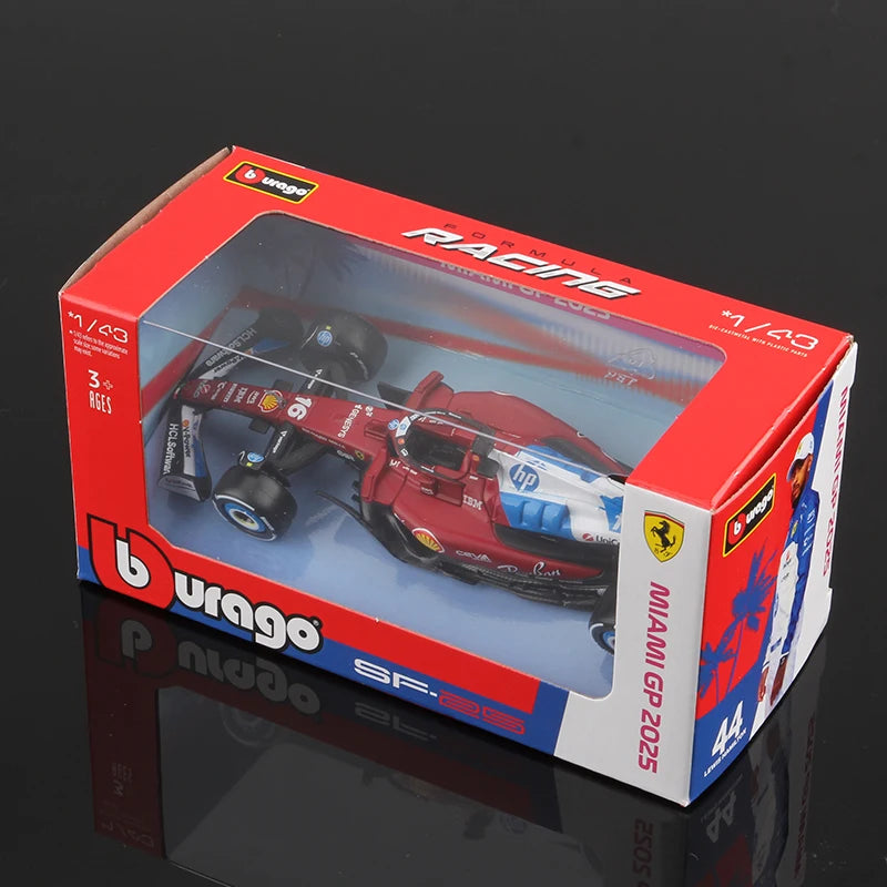 Bburago 1:43 2025 F1 Alloy Car Model Formula Racing Die Cast Toy SF25 RB21 W16 MCL39 Red Bull Mercedes Ferrari McLaren