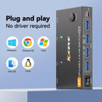 KCEVE 8K DisplayPort KVM Switch 2 Computers 1 Monitor ,8K@60Hz/4K@240Hz DP KVM Switch for 2 PC 1 Monitor to Share Mouse,Keyboard