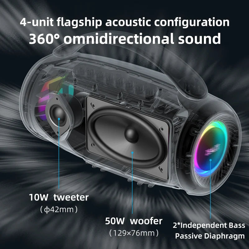 zealot-P12 Speaker 60W Bluetooth Speaker Portable Speaker with 10-Hour Playtime, Portable Handle, for Camping, Party,TWS,AUX Secondary image