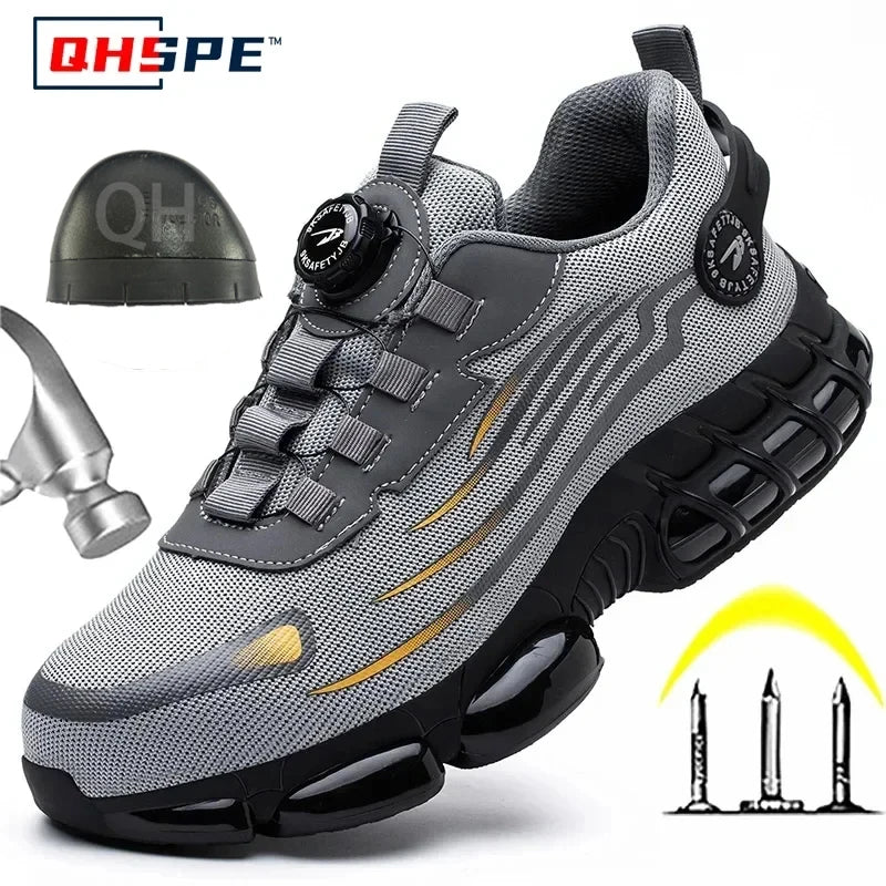 Men's Safety Shoes Protection And Elastic Safety Boots Fashionable Casual Shoes Breathable Odor Protection Men's Work Shoes Secondary image