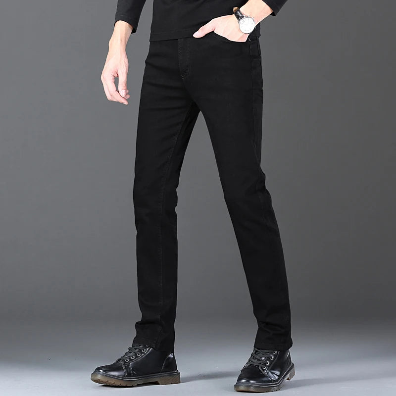 Wthinlee 8 Models Spring Autumn Business Jeans Men Casual Straight Stretch Fashion Classic Work Denim Trousers Brand Clothing