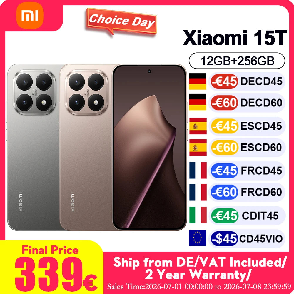 Xiaomi 15T 5G Smartphone Global Version 7.5mm Slim Body 6.83 "AMOLED Display 120Hz MTK Dimensity 8400-Ultra CPU 5500mAh Leica Triple Camera Without Charger Main image