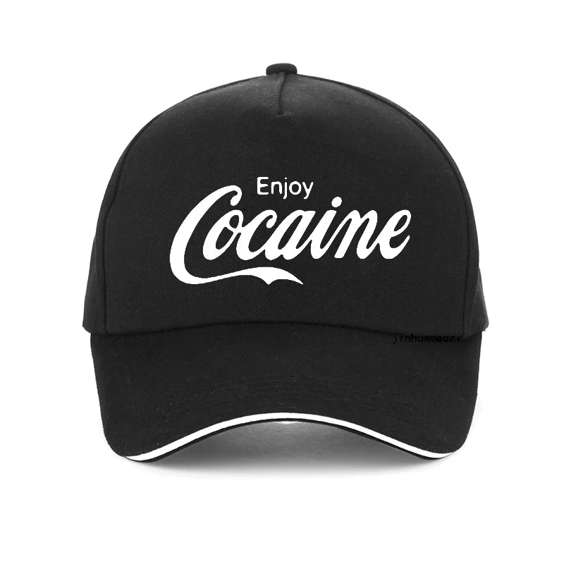funny Enjoy Cocaine men cap Fashion women new summer sun hat Causal Unisex Outdoor Fishing hunting baseball caps Main image