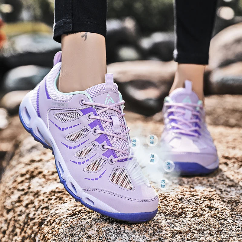 Summer Mens Trekking Shoes Hiking Shoes Women Trail Running Shoes Outdoor Sneakers Upstrem Aqua Water Shoes Hike Anti-Skid Grip