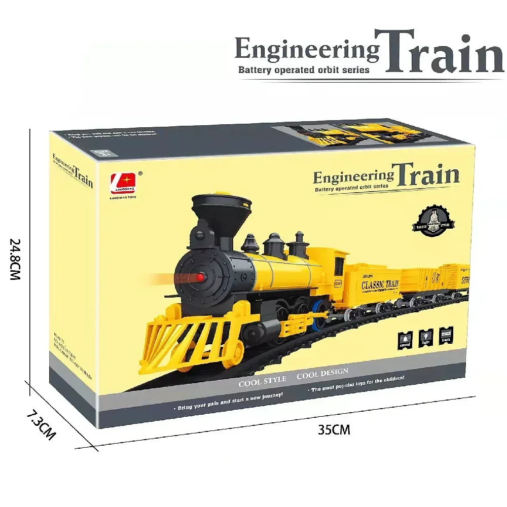 Classical Electric Train Set Toy Car Railway Train Model Educational Game Children Christmas Toys for Boy