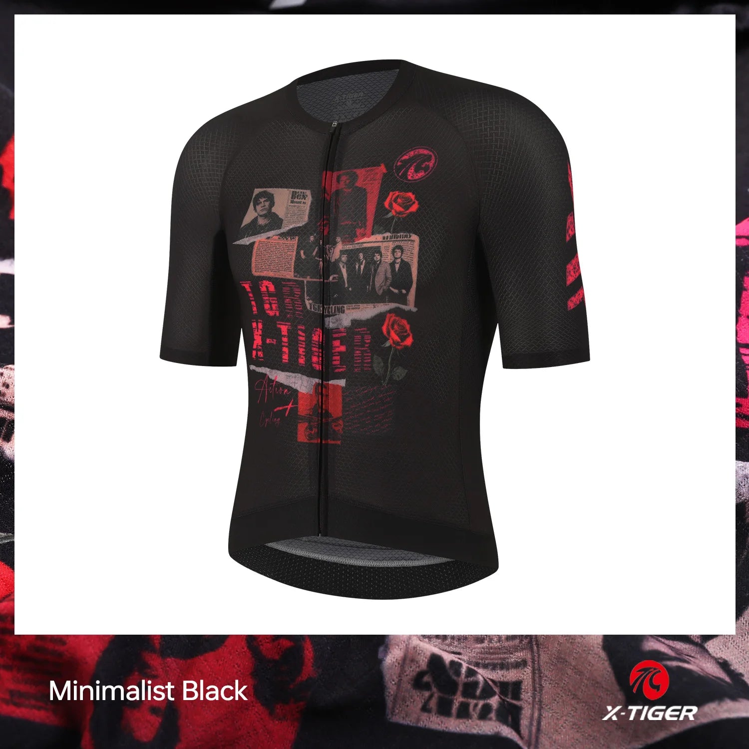 X-TIGER GALE SERIES Men's Cycling Jersey Short Sleeve Slim Fit Rock Punk Style Breathable Maillot for Mountain Road Bike