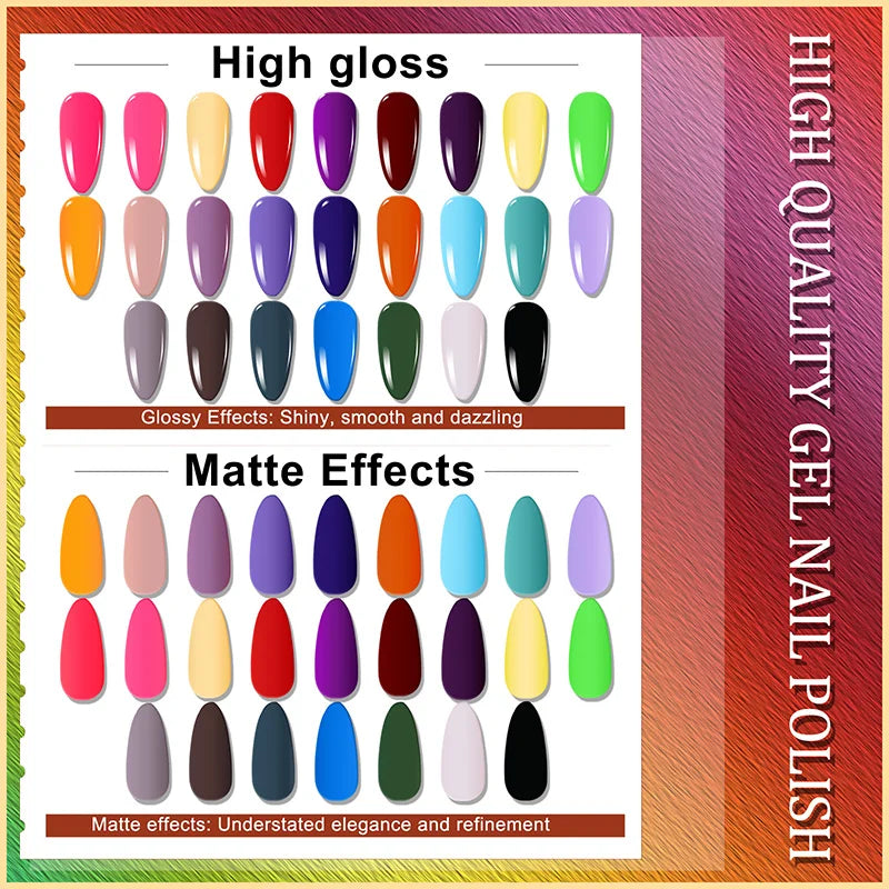 28Pcs/Set Gel Nail Polish Set Glass bottle Soak Off UV Gel Varnish Red Pink Colorful Gel Polish Matte Top Base Coat Nail Gel Kit