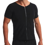 Men Sweat Sauna T-shirt Heat Trapping Compression Shirts Waist Trainer Sportswear Slimming Sauna Suit Fitness Fat Burning Tops
