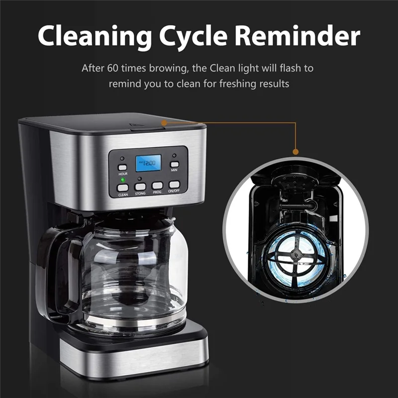 SOKANY 950W 1.5L Electric Coffee Maker 12-Cup Coffee Maker With 24-Hour Preset Keep Warm Function With Function US Plug