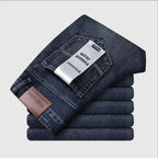 Wthinlee New Business Men's Jeans Casual Straight Stretch Fashion Classic Blue Black Work Pant Denim Trousers Male  Clothing